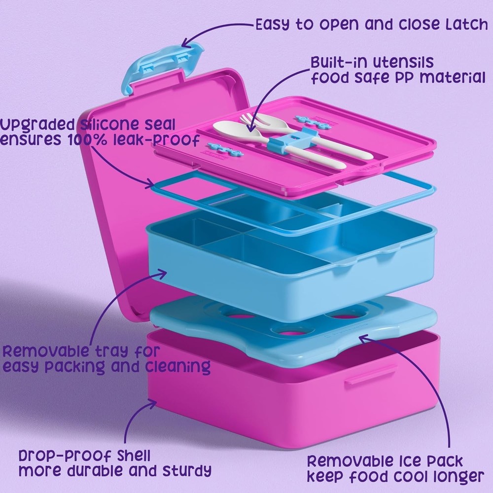 Chill Bento Box for Kids Adult, Leak Proof Toddler Lunch Box