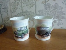 2 x Fine China Land Rover Series 1 Mug & Land Rover series II Mug Both VGC