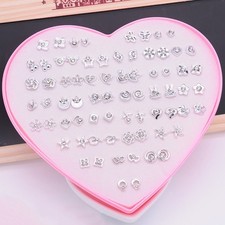 36Pairs Mixed Flower Ear Stud Earrings For Women Girls Flower Jewelry Set