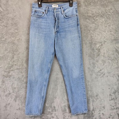 AGOLDE Fen Jeans Womens 27 Blue Light Wash High Rise Relaxed Tapered Button Fly