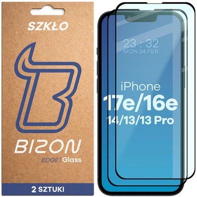 2x Schutzglas für iPhone 17e/16e/14/13 Pro/13 Bizon Displayschutzglas Hartglas