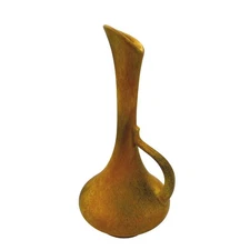 Royal Haeger MCM Art Pottery Handle Vase Lava GlazeTable Decor Orange Yellow
