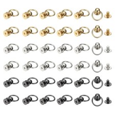 60 Pcs 0.31" Screwback Round Head Rivet with Single Ring ,Multiple Colors