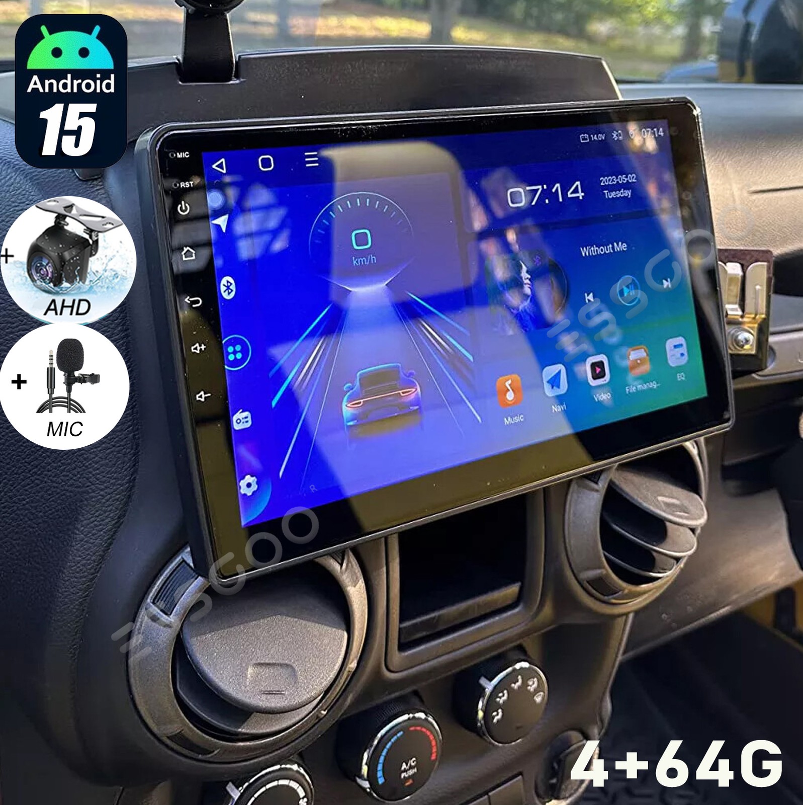 For Jeep Wrangler 2007-17 Car Stereo Apple CarPlay Android 1