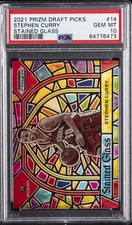 2021 PANINI PRIZM DRAFT PICKS STAINED GLASS #14 STEPHEN CURRY PSA 10