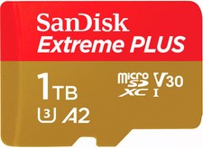 SANDISK - 1TB Extreme PLUS microSDXC UHS-I Memory Card with Adapter, R/W up t...