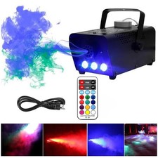 500W LED Smoke Fog Machine RGB Color Stage Fogger Effect Halloween Disco Club
