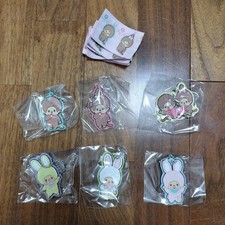 Monchhichi Rubber Mascot Complete Set 6 Figures Capsule Toy Collectible New