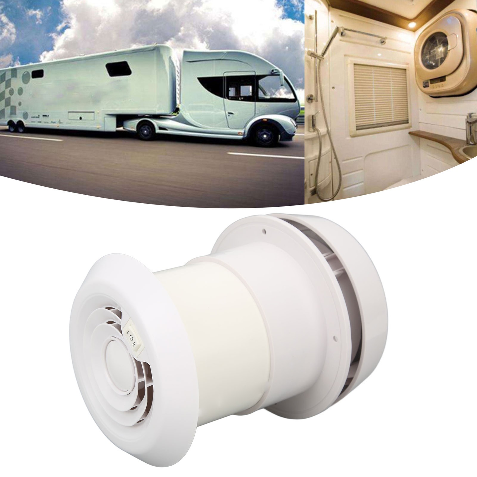 DC12V RV Roof Exhaust Fan Noiseless Solar Powered Vent For Campers Caravans