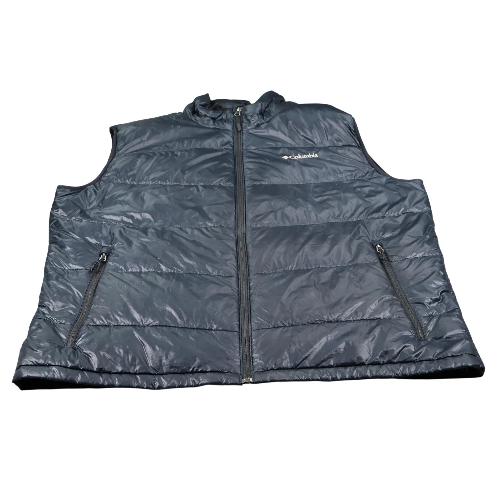 Columbia Jacket Mens 2XL Gray Puffer TURBODOWN Insulated Lined Pockets