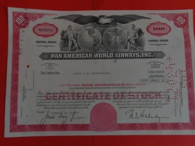 Aktie "Pan American World Airways, Inc.", 15.04.1971, DIN A4 - Bild 1 von 2