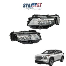 New 1 Pair Headlights Assembly Set Fit For Nissan Rogue 2021-2022-2023 Clear LED