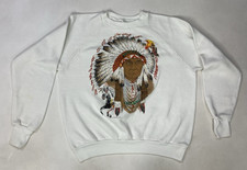 VINTAGE Indian Native American Crewneck Sweatshirt Women Small USA 70s 80s