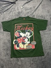 Vintage Disney Mickey Minnie Shirt Mens Large Green Graphic Mickey Unlimited 90s