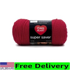 364 Yards of Red Heart Super Saver Yarn, Soft Cherry Red for All Projects