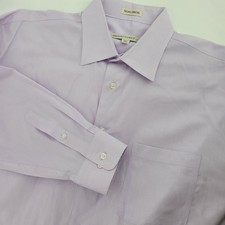 Pronto Uomo Men's Lavender Non Iron Cotton Button Up Dress Shirt 17 34/35 XLarge