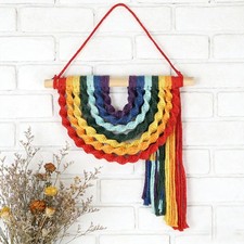 Rainbow Bedroom Wall Hanging, Lovely Macrame Rainbow Wall Decoration for