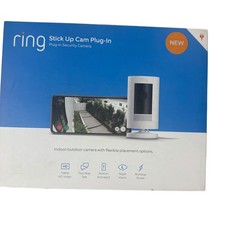 Ring Stick Up Cam Plug-In 1080p HD Indoor Outdoor Security Camera White motion