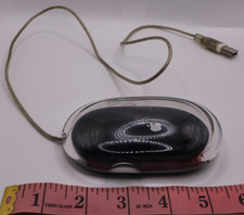 Vintage Apple Pro Mouse M5769 Wired USB Optical Mouse Black Clear Glossy Gloss