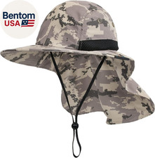 Sombrero para Sol para Hombres, Ala Ancha Sombrero de Pesca Cuello Solapa Cubierta Hombres, Mujeres, Senderismo, Campi