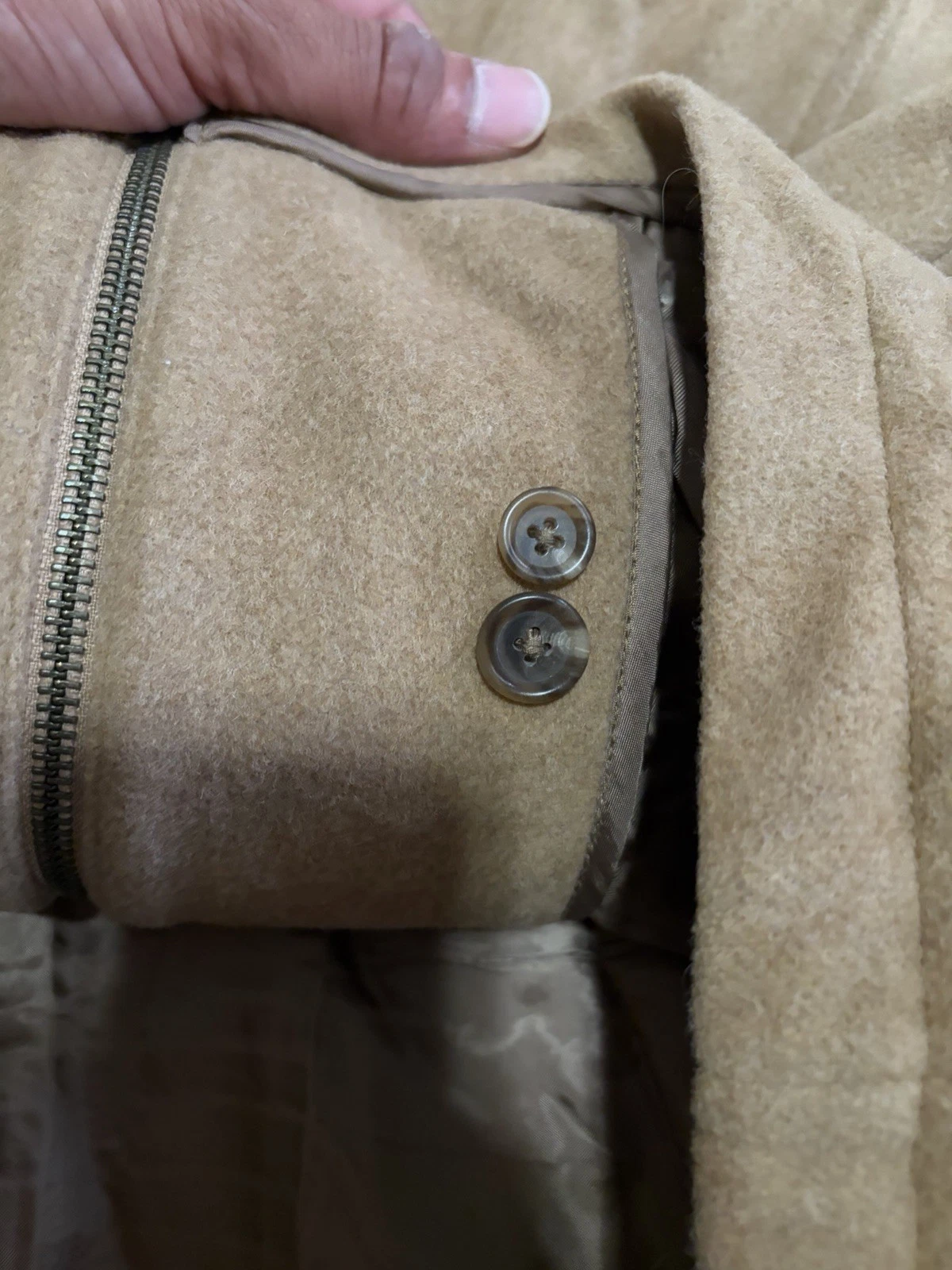 Vintage Polo Ralph Lauren Wool Harrington Jacket Mens Large Camel Tan Full Zip - product detail image 14