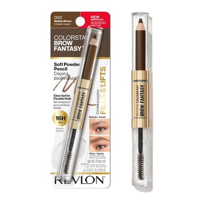 Revlon ColorStay Brow Fantasy Eyebrow Powder Pencil with Gel, 003 Medium Brown