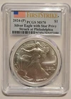🦅🫡 2024-P Silver Eagle Privy First Strike PCGS MS70 Flag Label