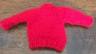 Vintage 90's Barbie Hand Knit Red Sweater Cardigan