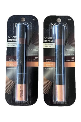 Max Factor Vivid Impact Dual Color Highlighting Mascara, #907 24 Karat Brown 2PK