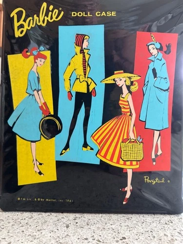 Vintage Mattel Barbie 1960’s Black TM  Ponytail Carrying Case-Great Condition