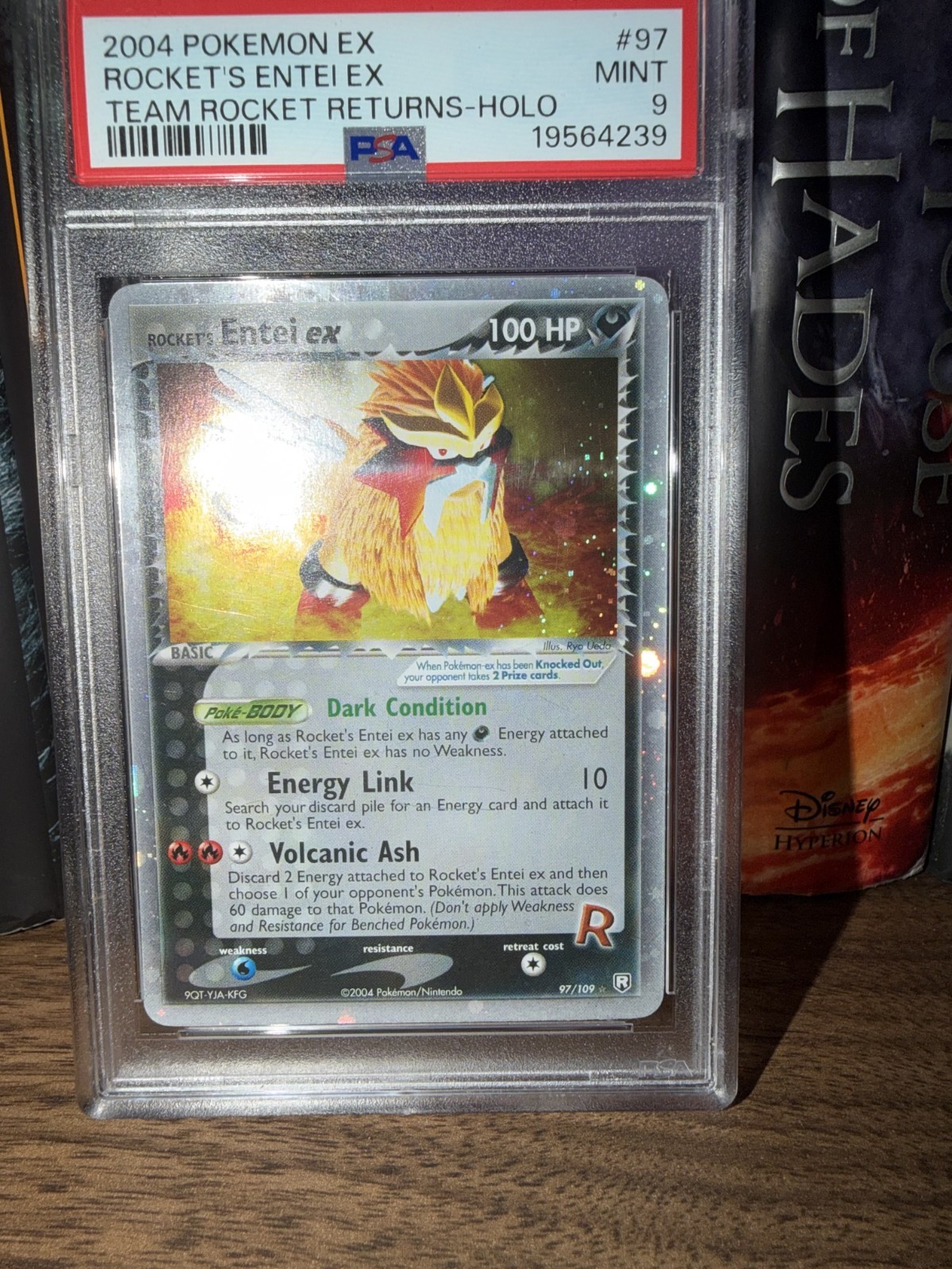 Pokemon 2004 Rocket's Entei ex 97/109 Holo Team Rocket Returns PSA 9