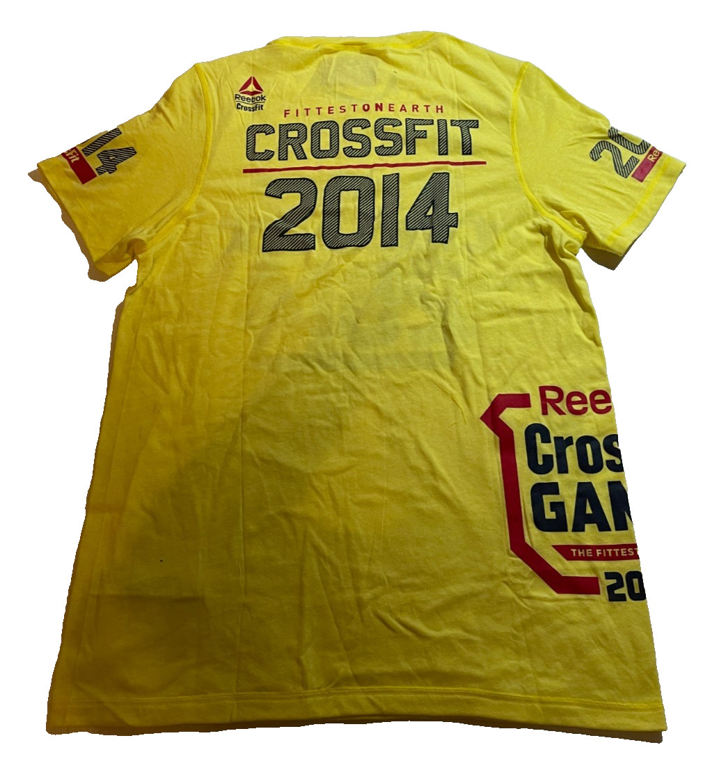 Reebok CrossFit Games 2014 Carson CA “Fittest On Earth” T-Shirt Yellow Men’s M thumbnail 2