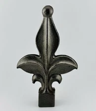 Antique 5.5" Cast Iron Ornate Finial 1" Bottom With 0.5" Post Hole