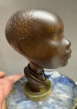 Karl Hagenauer African Woman Bust, Signed Austria Circa 1920’s Wood Bronze