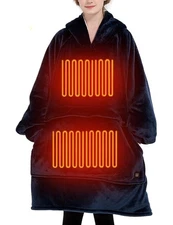 Heated Electric Wearable Blanket Throw Battery Operated Portable USB Cordless...