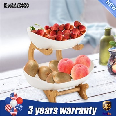 Detachable Fruit Basket Rack Ceramic Bread Vegetable Bowl Stand Fruit Holder NEW