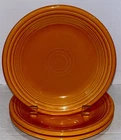 Homer Laughlin Fiesta Fiestaware Salad Plates, 7 1/4”, Set Of 3 Tangerine Orange