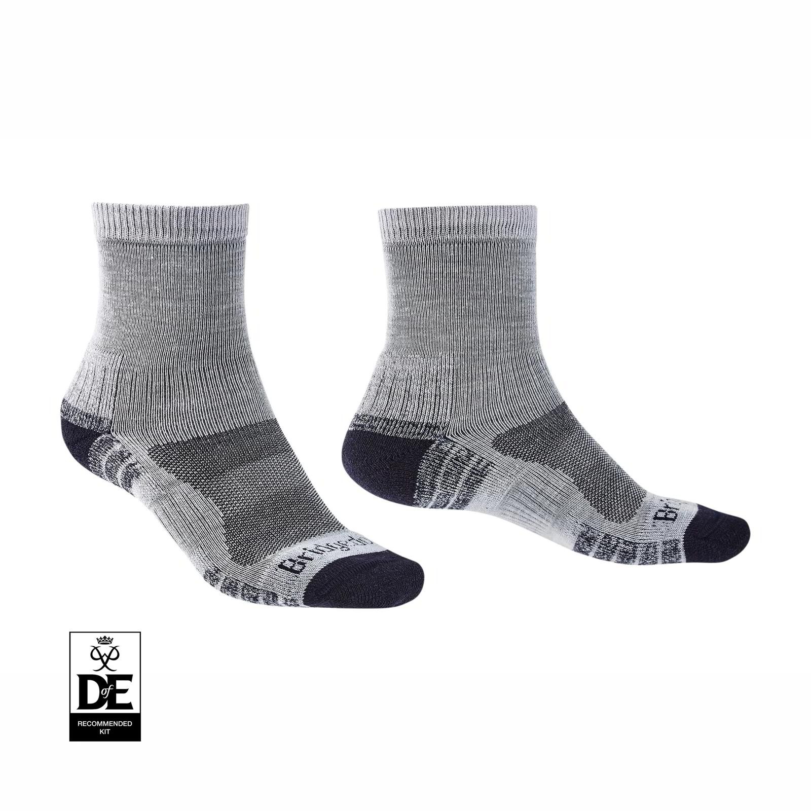 Bridgedale Socks Mens Hike Lightweight Merino 3/4 Crew Silver/Navy 710528