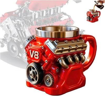 #ad #ad Retro engine coffee mug V8 ceramic coffee cup with stainless steel interior $36.66