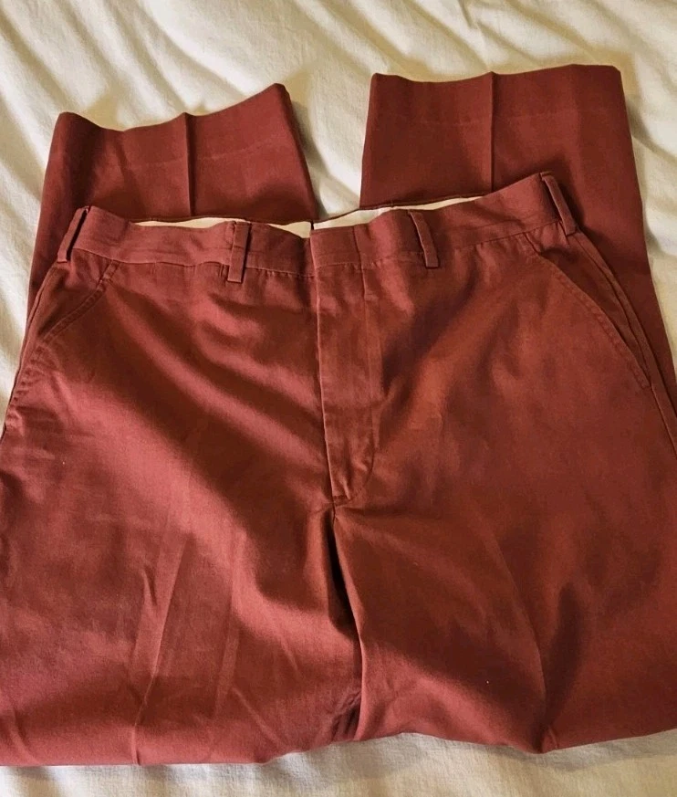 Винтажный 1980-х Brooks Bros плоский переднее платье брюки мужской размер 32 x 29 сделано в США  - Изображение 2 из 4