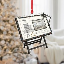 Personalized Drafting Table Blueprint Architect Engineer Christmas Ornament Gift