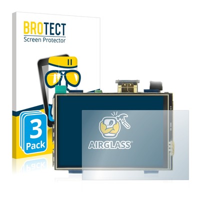 3x Panzerfolie Schutzglas Raspberry Pi Touchscreen (3.5'') Displayschutz