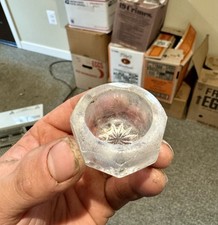 Antique Small Clear Paneled Open Salt Cellar Dug In Early 1900s Bottle Dump Old