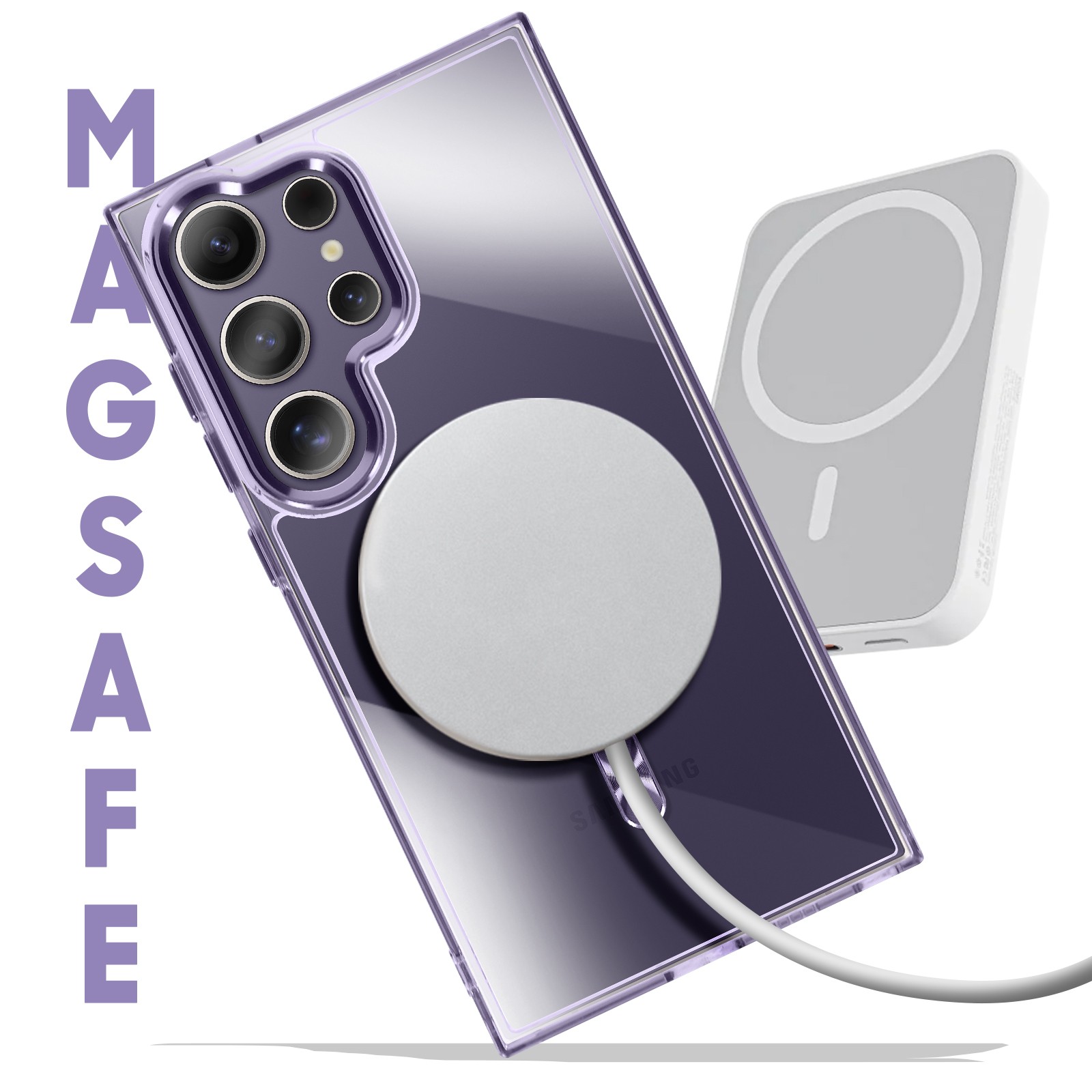 Coque Galaxy S24 Ultra Avizar Cristal Color Violet protection silicone