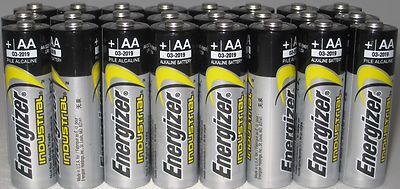 24 Pk New Energizer Industrial  AA Batteries Exp 2023 With Free Holder!