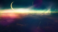 Landscape sky clouds fantasy art moonlight planet Custom Gaming Mat Desk