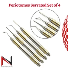 Gold Periotome Dental Periodontal Ligament Atraumatic Extraction Instruments