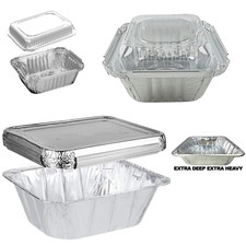 Aluminum - 9" x 13" - Disposable - 1/2 Size - Extra Deep - Heavy Duty - Pan