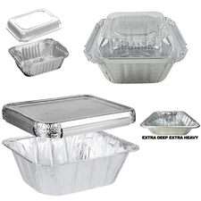 Aluminum - 9" x 13" - Disposable - 1/2 Size - Extra Deep - Heavy Duty - Pan