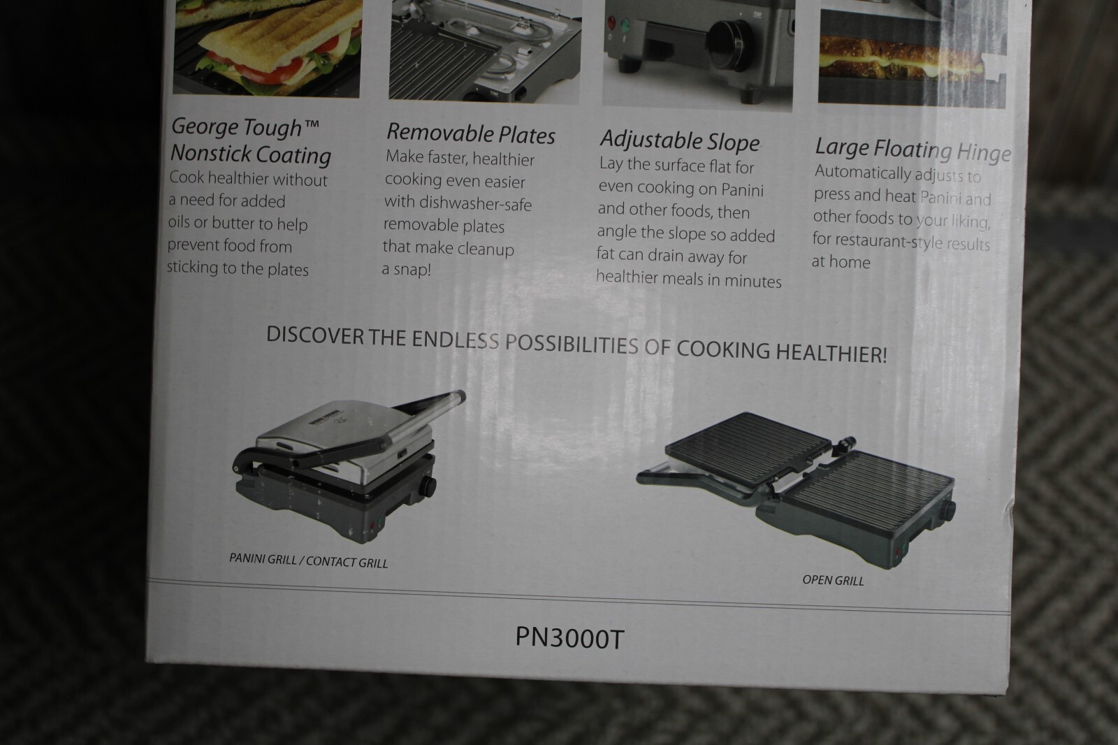 New Foreman panini grill and open grill pn3000t healthy cooking